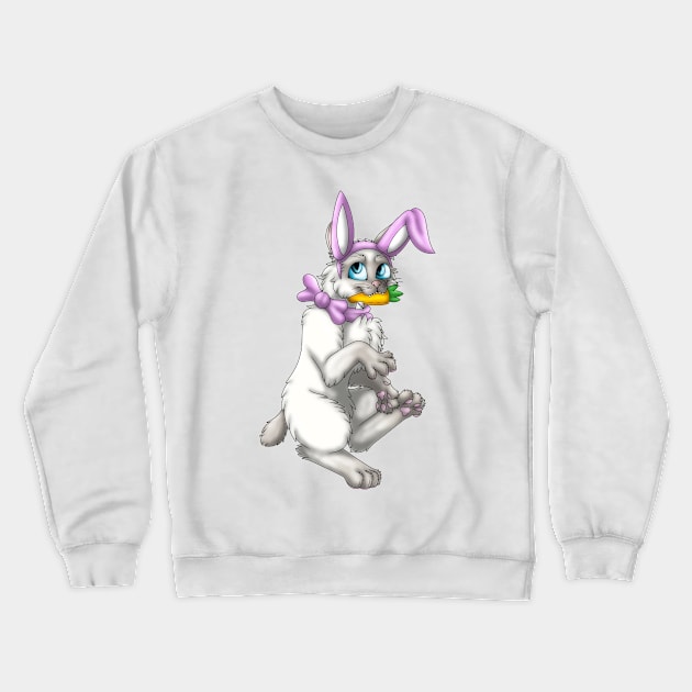 Bobtail BunnyCat: Fawn Point (Pink) Crewneck Sweatshirt by spyroid101